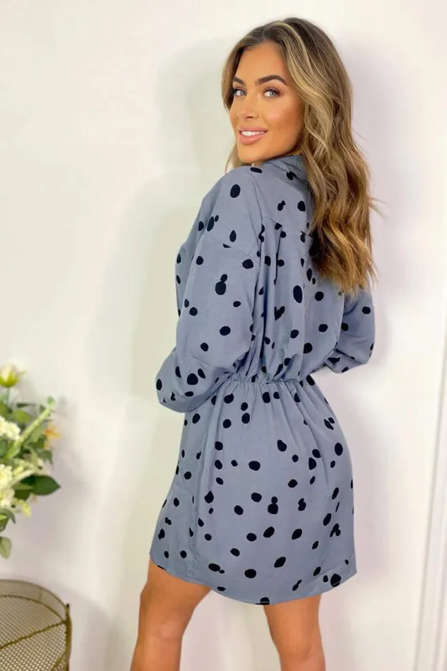 AX Paris Dresses Blue And Black Printed Shirt Dress