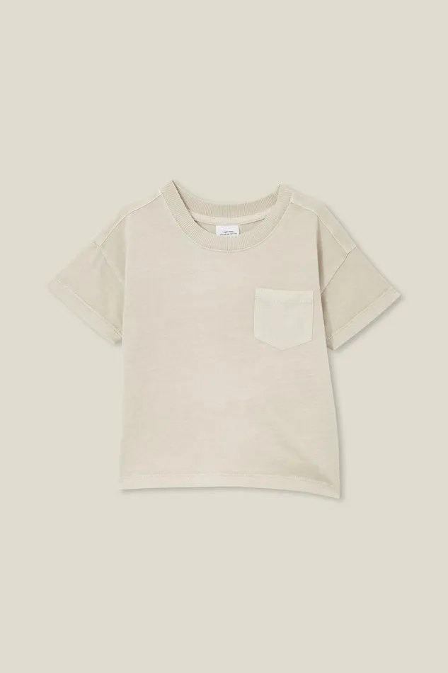 Baby Tops Jackets and Sweaters Cotton On Alfie Drop Shoulder Tee Rainy Day Wash