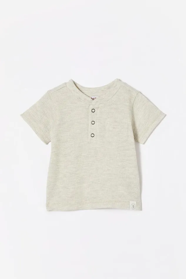 Baby Tops Jackets and Sweaters Cotton On Magnus Short Sleeve Placket Top Oatmeal Marle Baby Tops Jackets and Sweaters Cotton On Magnus Short Sleeve Placket Top Oatmeal Marle