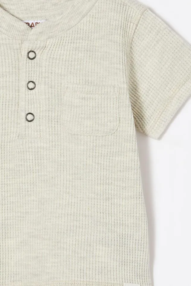 Baby Tops Jackets and Sweaters Cotton On Magnus Short Sleeve Placket Top Oatmeal Marle Baby Tops Jackets and Sweaters Cotton On Magnus Short Sleeve Placket Top Oatmeal Marle