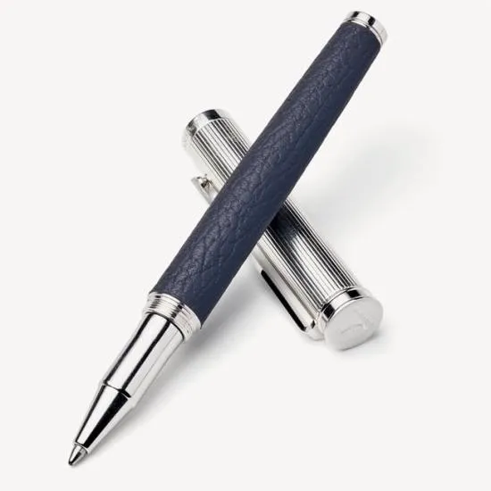 Ballpoint Pen Navy Pebble Women Aspinal Of London Luxury Engraved Pens