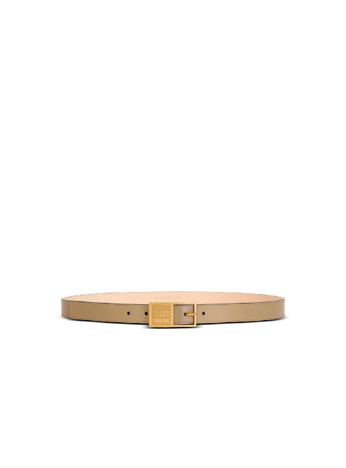 Balmain Belts Women Thin Signature Calfskin Belt Brown