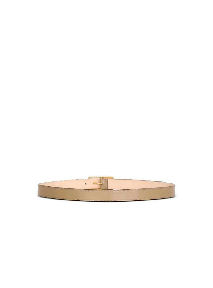 Balmain Belts Women Thin Signature Calfskin Belt Brown
