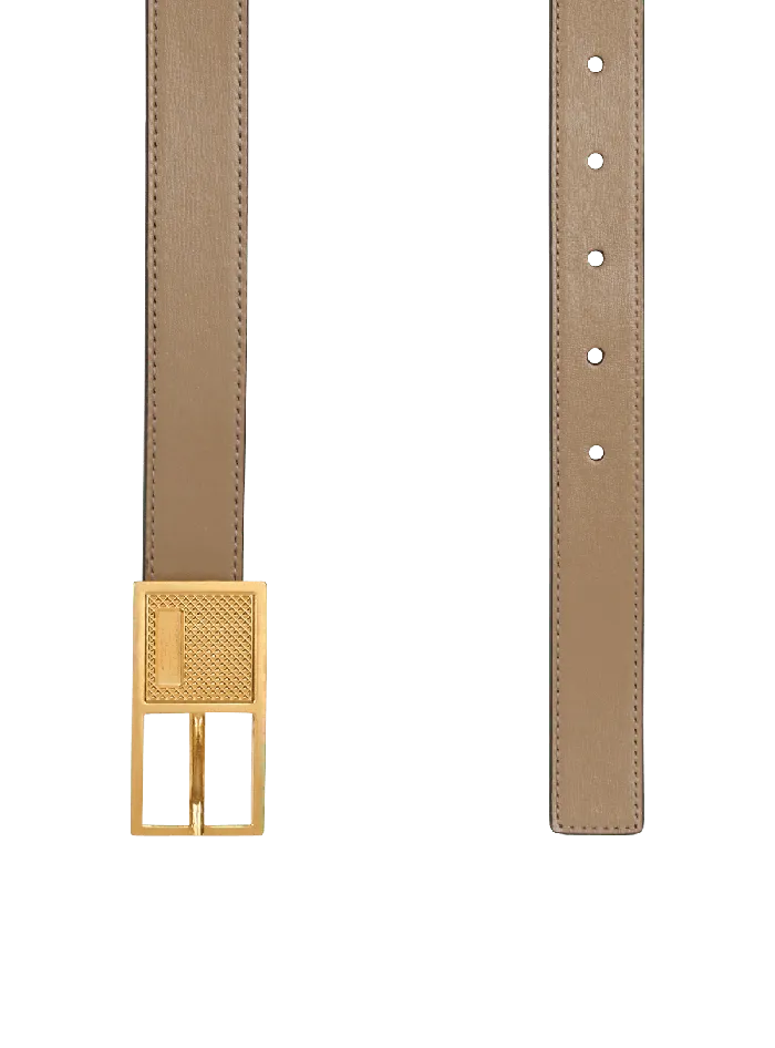 Balmain Belts Women Thin Signature Calfskin Belt Brown