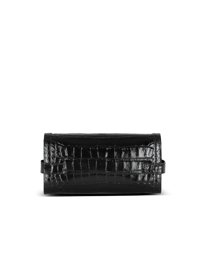 Balmain Clutches Women BBuzz Pouch 23 Leather Clutch Black