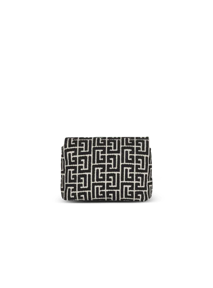 Balmain Crossbody Bags Women 1945 Soft Mini Bag With Jacquard Monogram Black
