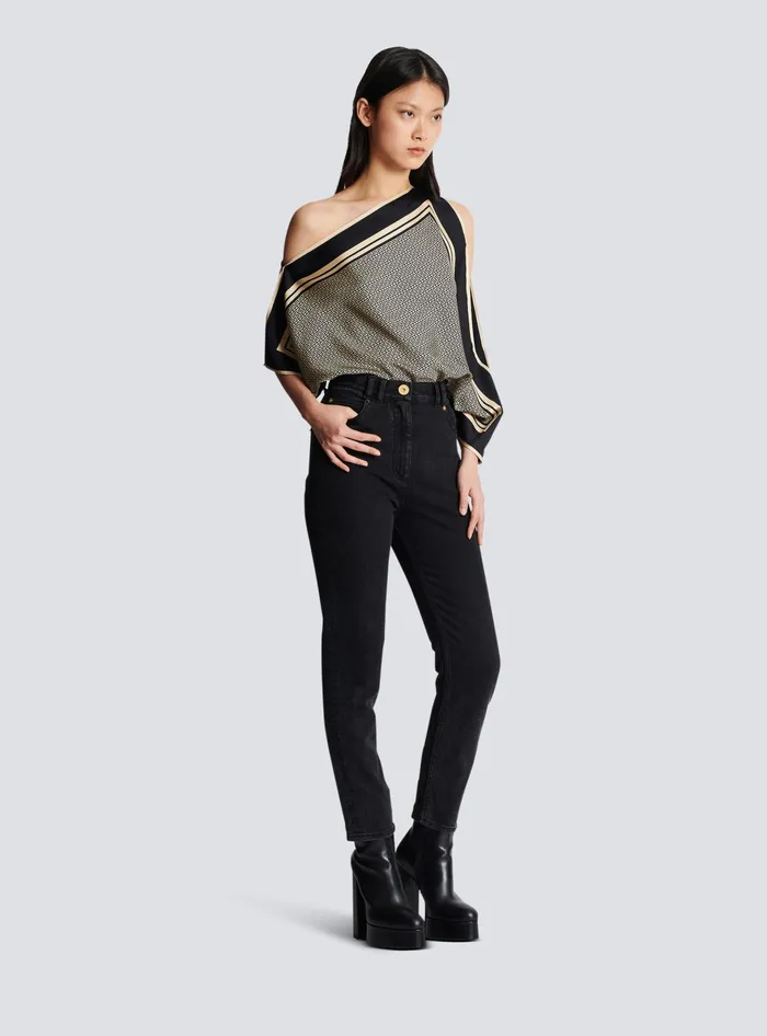 Balmain Denim Women Slimfit Denim Jeans Black
