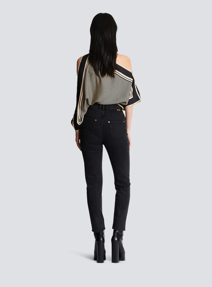 Balmain Denim Women Slimfit Denim Jeans Black