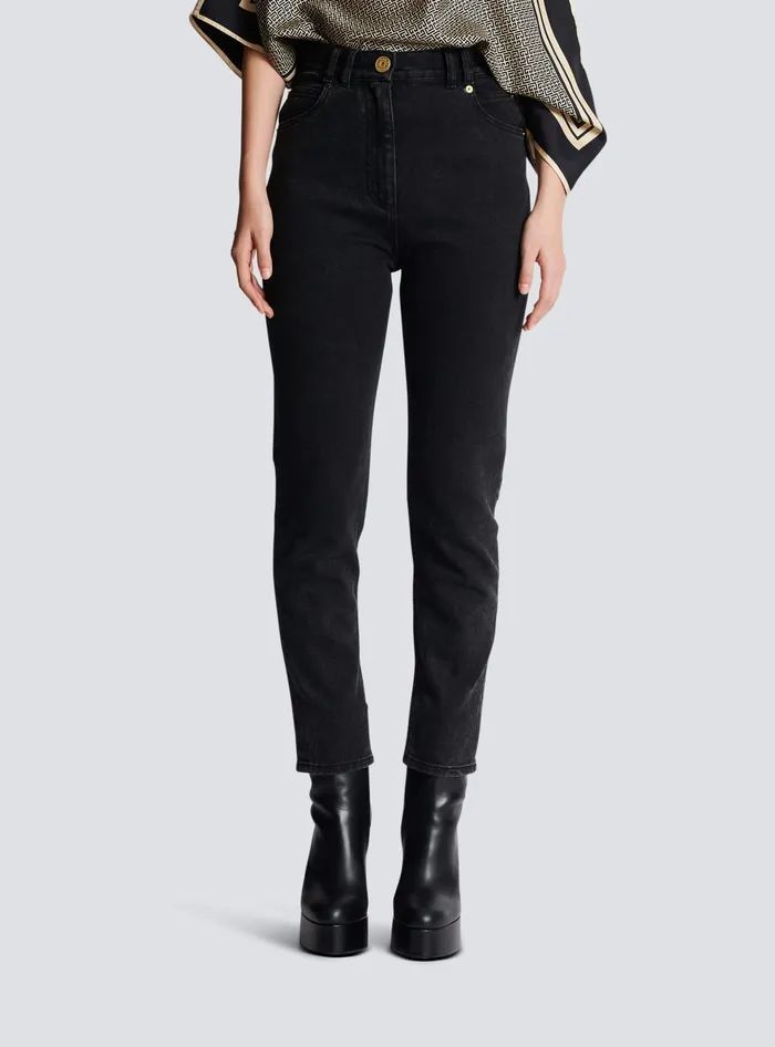 Balmain Denim Women Slimfit Denim Jeans Black