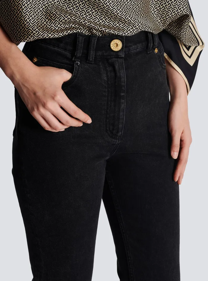 Balmain Denim Women Slimfit Denim Jeans Black