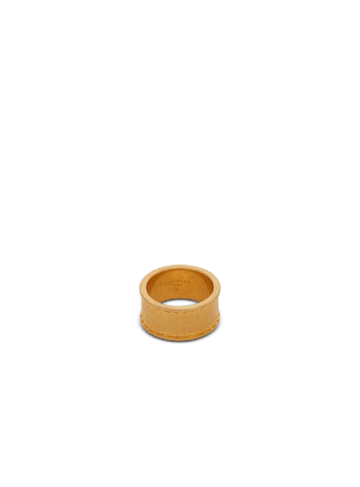 Balmain Fashion Jewelry WomenMen Signature Tubular Ring Gold