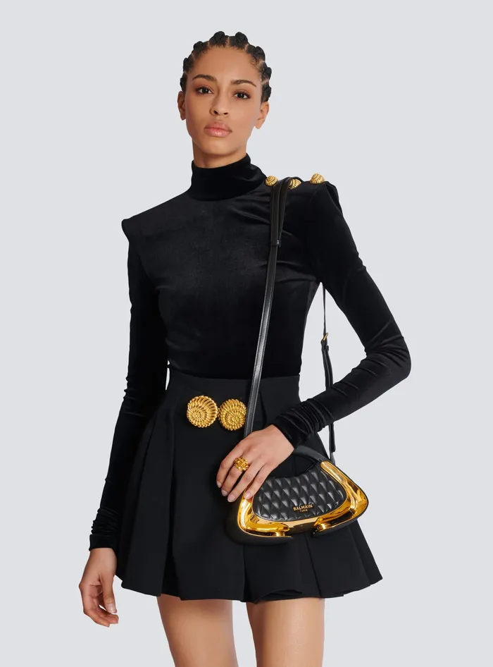 Balmain Mini Bags Women Quilted Small Jolie Madame Bag Black