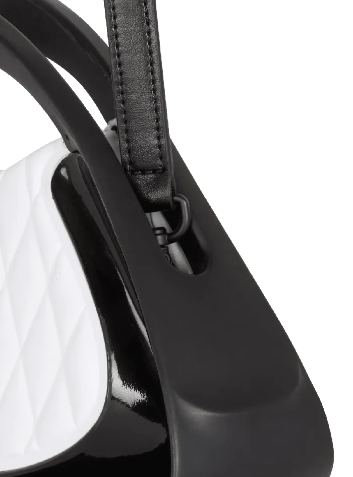 Balmain Mini Bags Women Twotone Quilted Small Jolie Madame Bag White