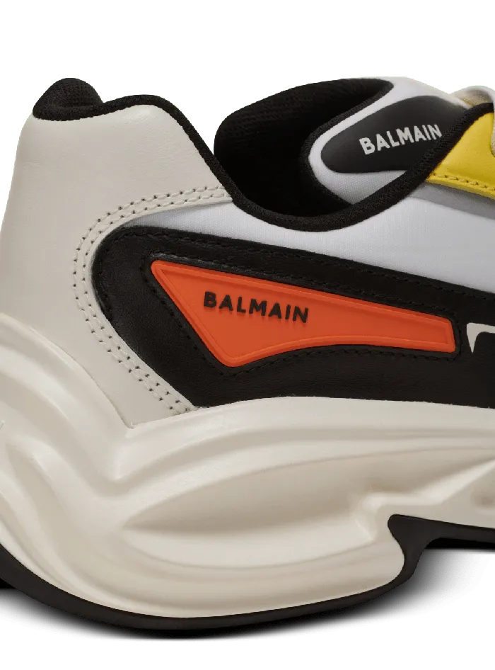 Balmain Sneakers Men RunRow Leather And Nylon Sneakers Multicolor