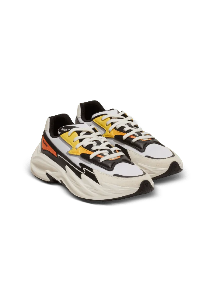 Balmain Sneakers Men RunRow Leather And Nylon Sneakers Multicolor