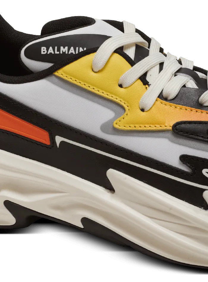 Balmain Sneakers Men RunRow Leather And Nylon Sneakers Multicolor