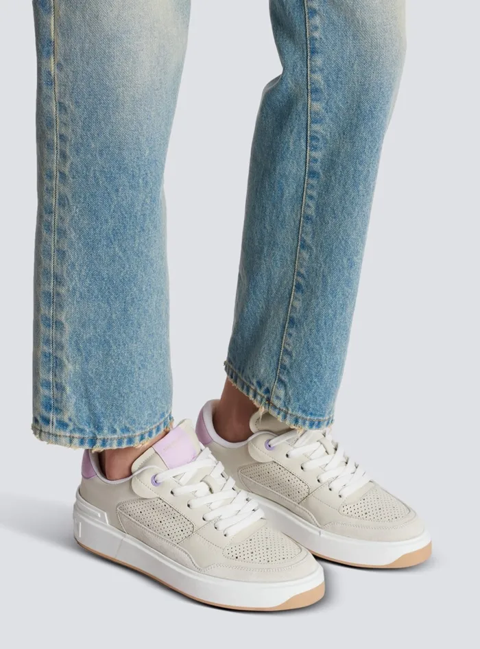 Balmain Sneakers Women BCourt Flip Leather Sneakers Beige