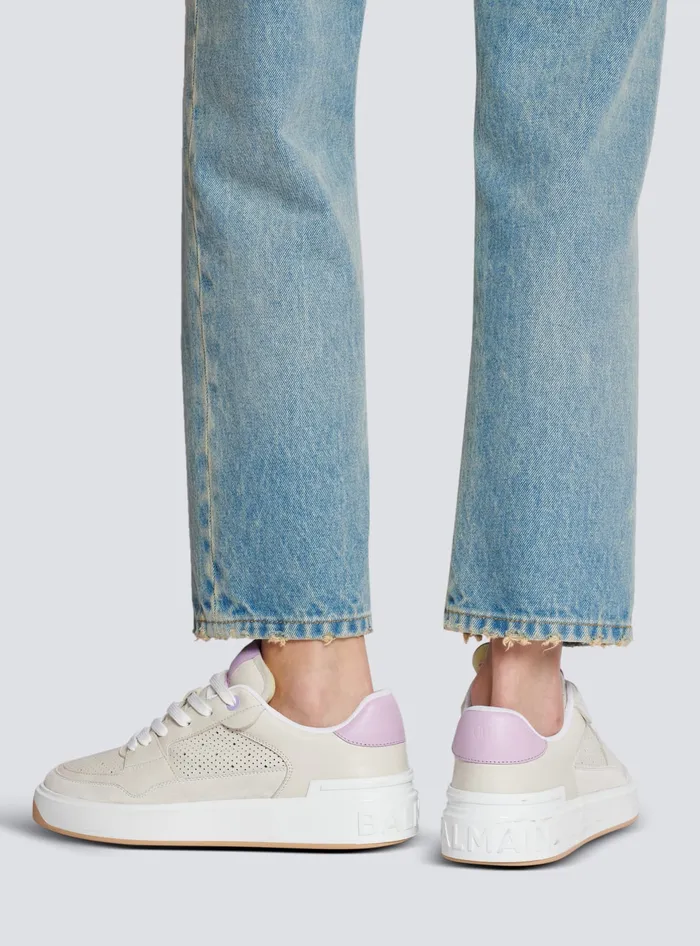 Balmain Sneakers Women BCourt Flip Leather Sneakers Beige