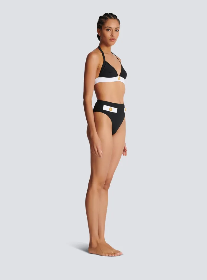 Balmain Swimwear Women Twopiece Swimming Costume With Buttons Black
