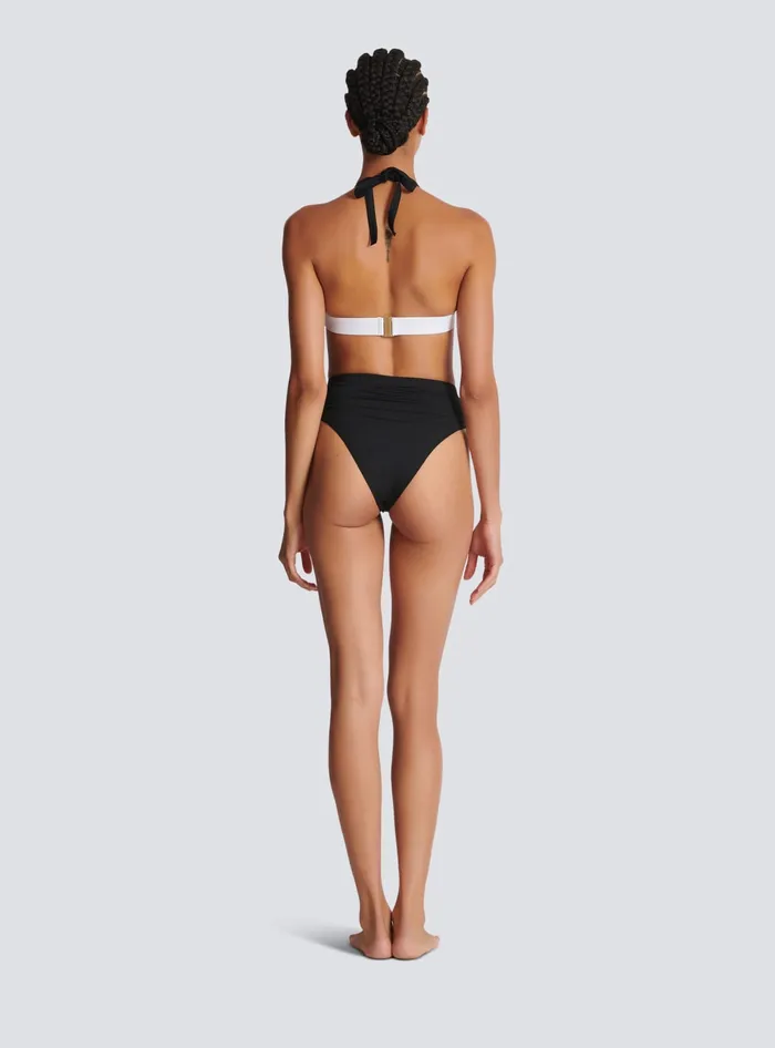 Balmain Swimwear Women Twopiece Swimming Costume With Buttons Black