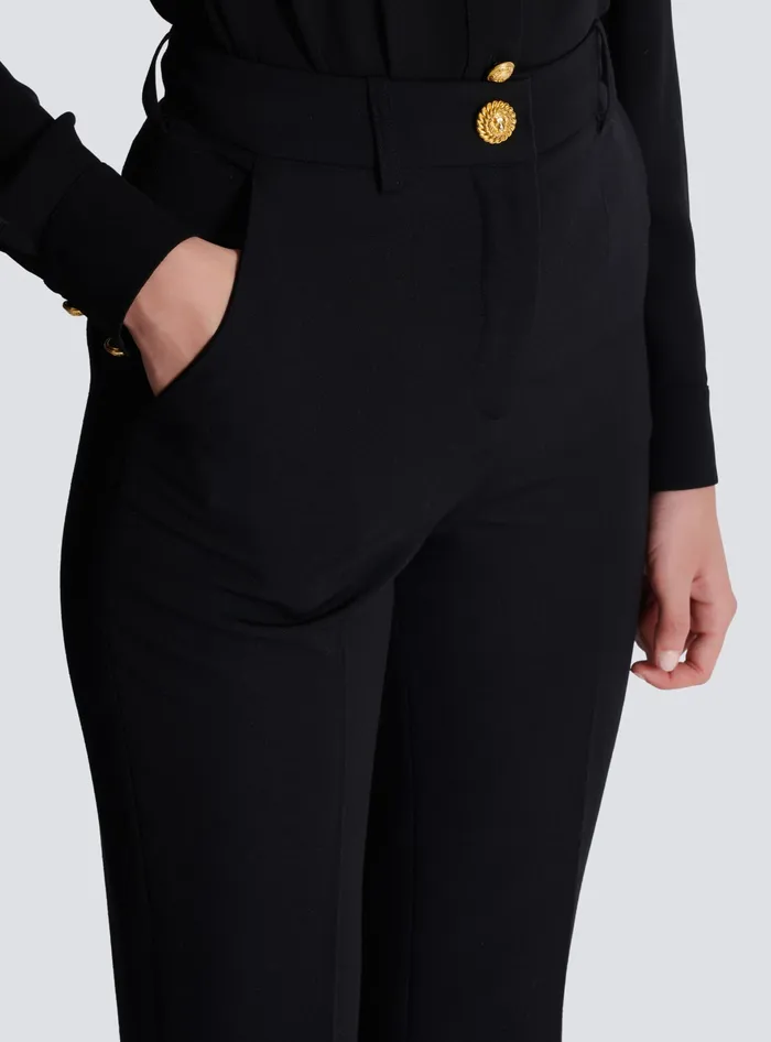 Balmain Trousers And Shorts Women Tailored Grain De Poudre Trousers Black