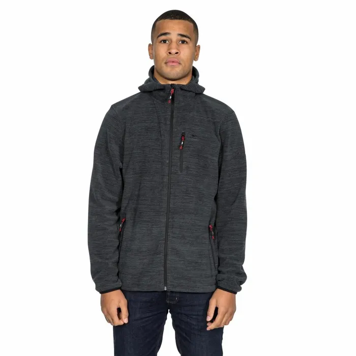Barack Fleece Hoodie Black Marl Men Trespass Fleeces