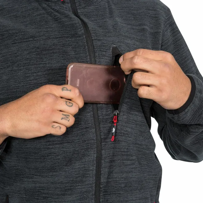 Barack Fleece Hoodie Black Marl Men Trespass Fleeces