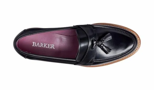 Barker Shoes Imogen 8211 Black Calf 8211 Tassel Loafer Shoe Black Calf 8211 Tassel Loafer Shoe Womens