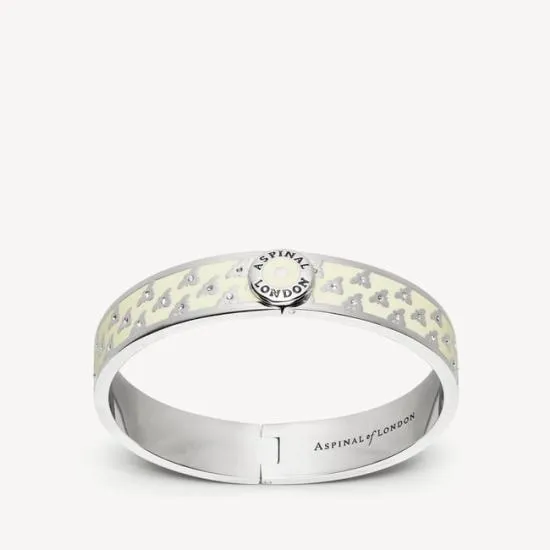 Bee Bangle Ivory Enamel On Palladium Silver Women Aspinal Of London Bangles and Bracelets Bee Bangle Ivory Enamel On Palladium Silver Women Aspinal Of London Bangles and Bracelets