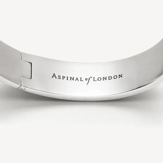 Bee Bangle Ivory Enamel On Palladium Silver Women Aspinal Of London Bangles and Bracelets