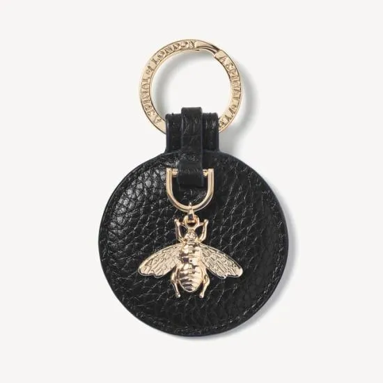 Bee Keyring Black Pebble Women Aspinal Of London Key Rings