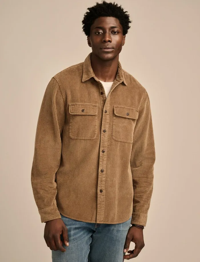 Big Cord Long Sleeve Utility Shirt Teak Men Lucky Brand ButtonDowns
