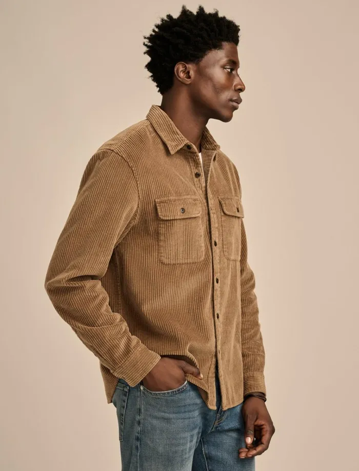 Big Cord Long Sleeve Utility Shirt Teak Men Lucky Brand ButtonDowns