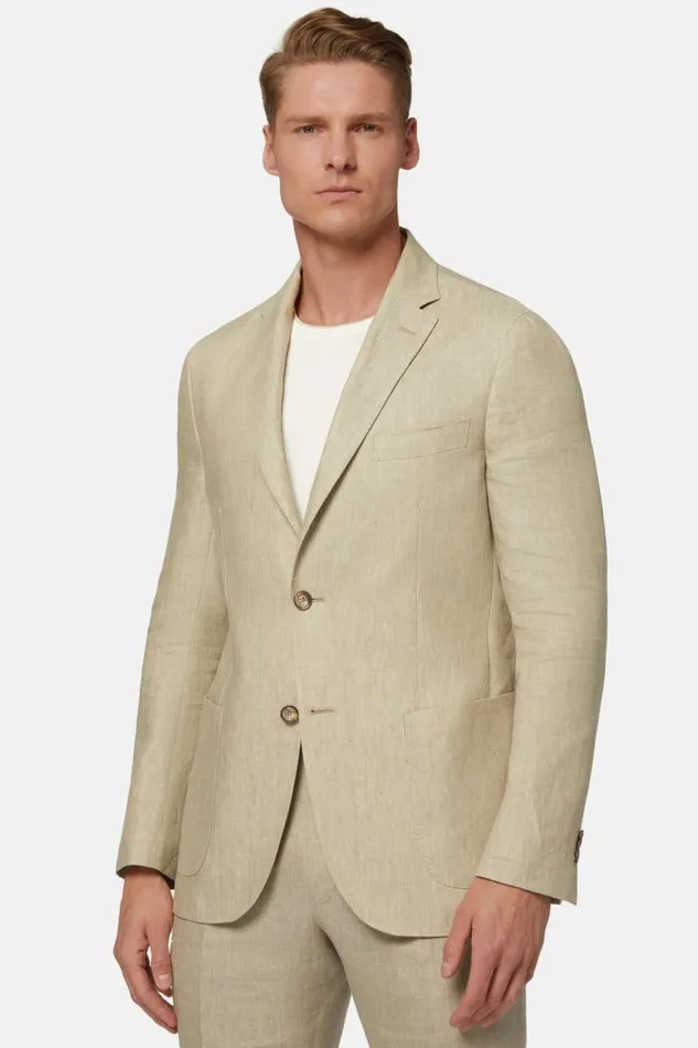 Blazers Men Boggi Milano Dove Grey Pure Linen Jacket Taupe Blazers Men Boggi Milano Dove Grey Pure Linen Jacket Taupe