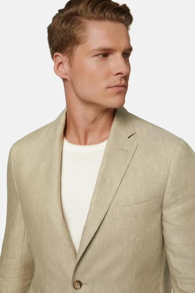 Blazers Men Boggi Milano Dove Grey Pure Linen Jacket Taupe Blazers Men Boggi Milano Dove Grey Pure Linen Jacket Taupe