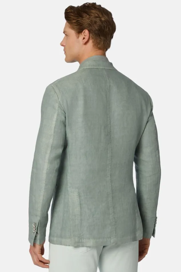 Blazers Men Boggi Milano Green Herringbone Linen Jacket Green Blazers Men Boggi Milano Green Herringbone Linen Jacket Green