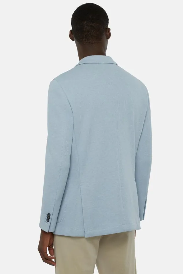 Blazers Men Boggi Milano Light Blue Cotton B Jersey Jacket Light Blu Blazers Men Boggi Milano Light Blue Cotton B Jersey Jacket Light Blu