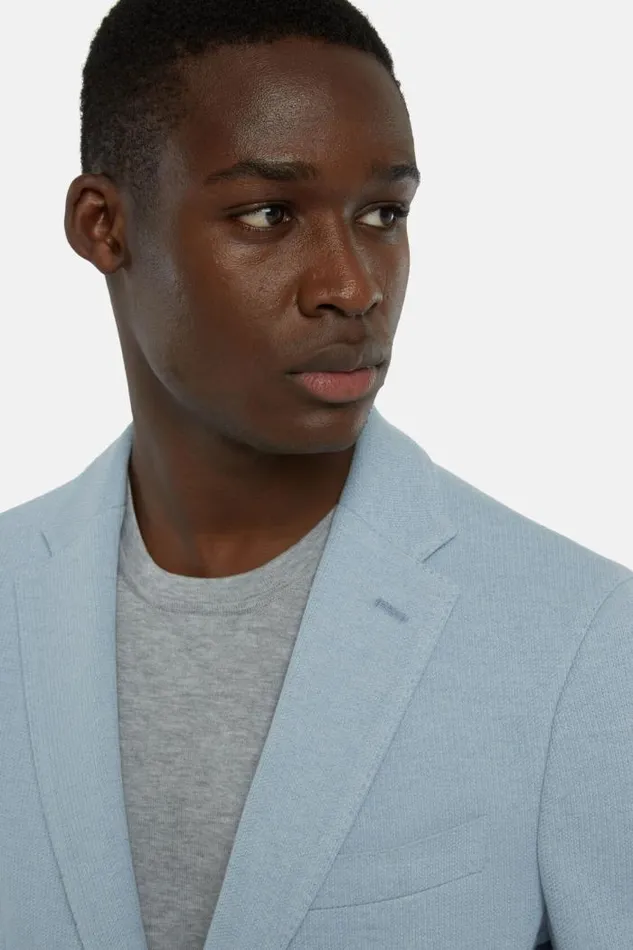 Blazers Men Boggi Milano Light Blue Cotton B Jersey Jacket Light Blu Blazers Men Boggi Milano Light Blue Cotton B Jersey Jacket Light Blu