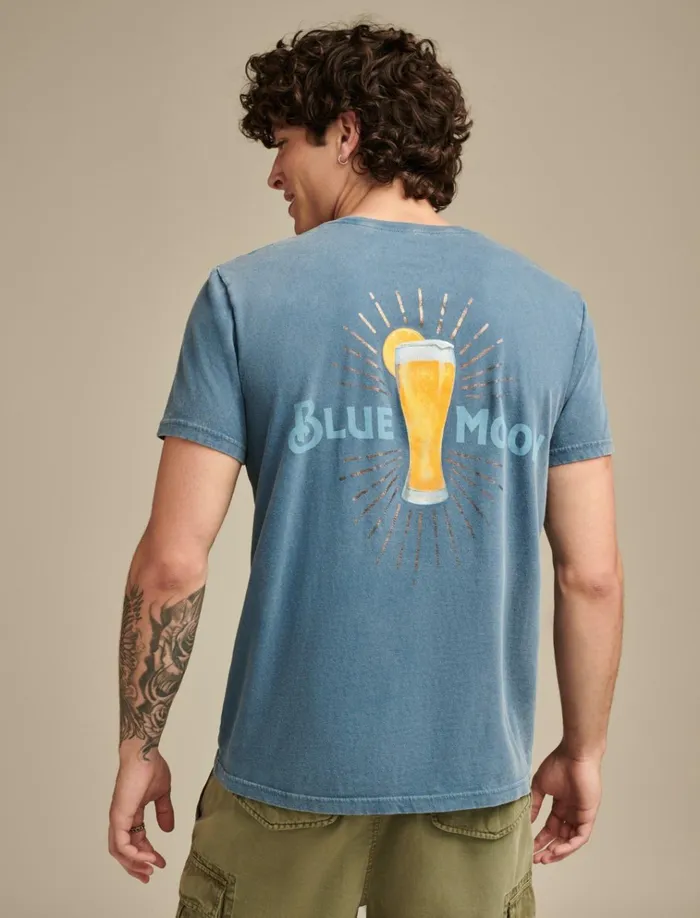 Blue Moon Glass Real Teal Men Lucky Brand Graphic Tees