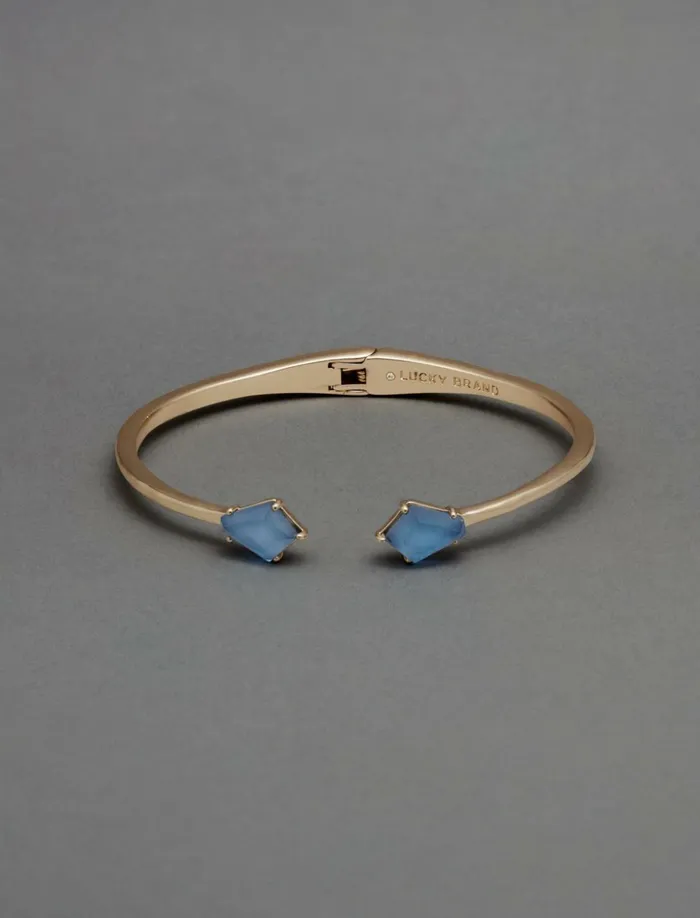 Blue Stone Hinge Cuff Gold Women Lucky Brand Jewelry