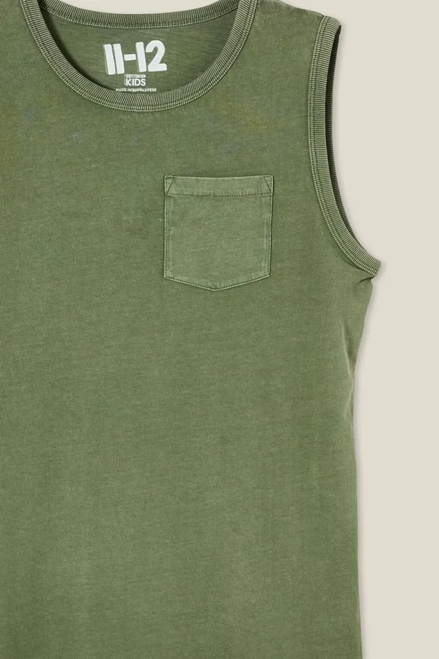 BoysGirls Tops and TShirts Cotton On The Eddy Essential Tank Swag Green Wash BoysGirls Tops and TShirts Cotton On The Eddy Essential Tank Swag Green Wash