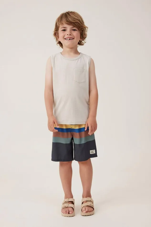 Boys Shorts Cotton On Bobby Board Short Phantomswag Green Multi Stripe Boys Shorts Cotton On Bobby Board Short Phantomswag Green Multi Stripe