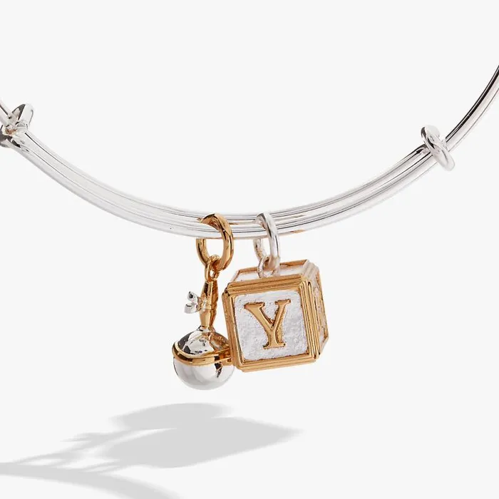 Bracelets Women Alex And Ani Baby Block And Rattle Bangle Two Tone