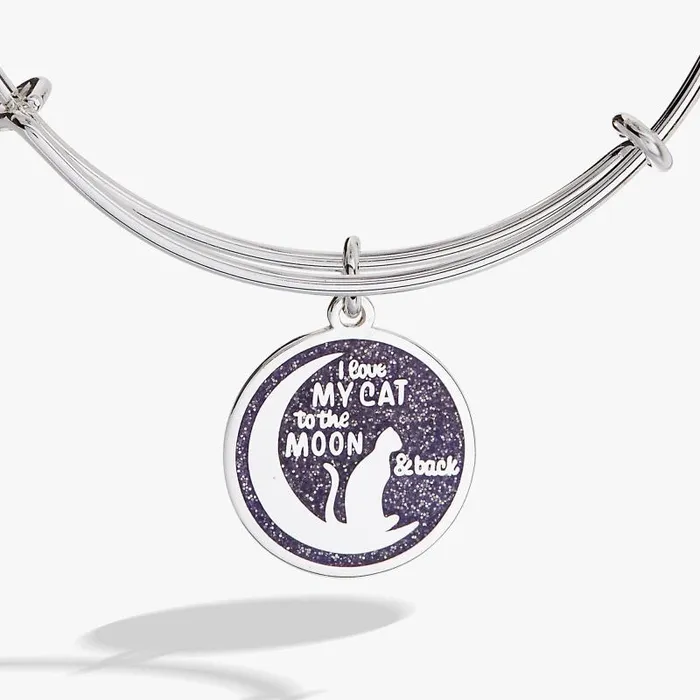 Bracelets Women Alex And Ani Love My Cat To The Moon And Back039 Bangle Silver