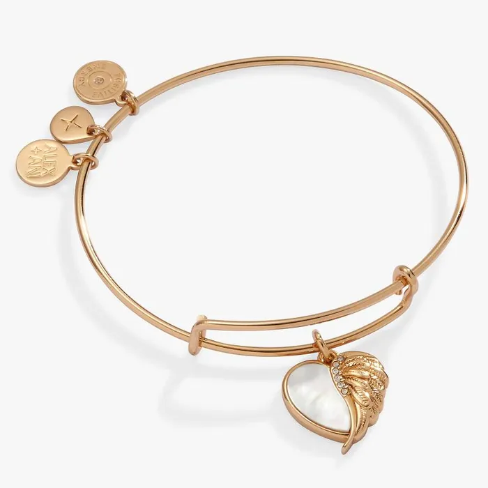 Bracelets Women Alex And Ani Wings Of Protection Charm Bangle Gold