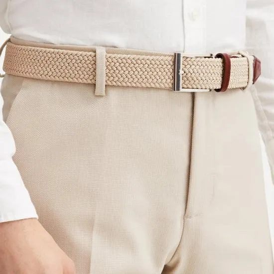 Braided Jeans Belt Sand Men Aspinal Of London Belts