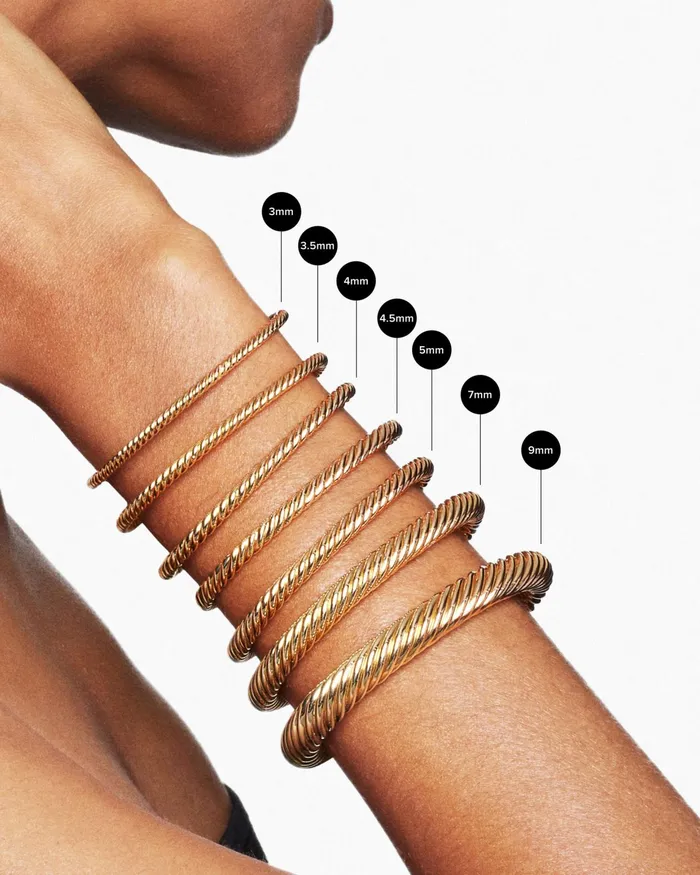 Buckle Cablespira Bracelet In 18K White Gold With Diamonds 35mm Women David Yurman Bangle Buckle Cablespira Bracelet In 18K White Gold With Diamonds 35mm Women David Yurman Bangle