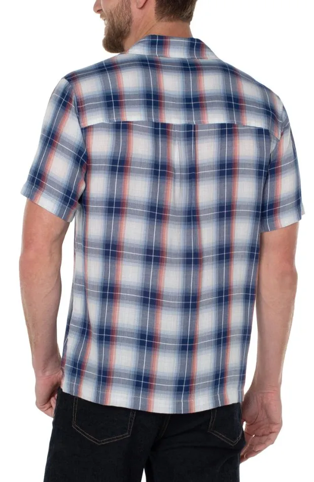 BUTTON DOWNS Men Liverpool Los Angeles BUTTON UP SHORT SLEEVE SHIRT Blue Multi
