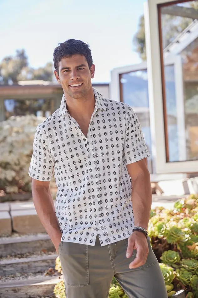 BUTTON DOWNS Men Liverpool Los Angeles PRINTED SHORT SLEEVE SHIRT Black Clay Multi