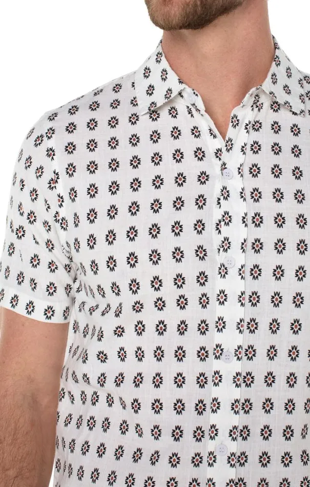 BUTTON DOWNS Men Liverpool Los Angeles PRINTED SHORT SLEEVE SHIRT Black Clay Multi